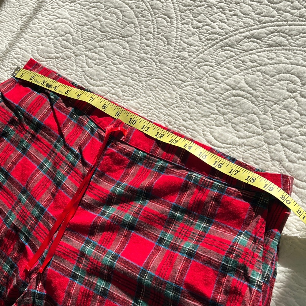 Talbots Cotton Flannel Pajama Top & Pants‎ Set 2 Pieces Womens XL Red Plaid Soft - Picture 14 of 17